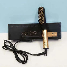 Portable Heated Hair Straighteners Mini Beard Straightener Comb Electric Flat Ir