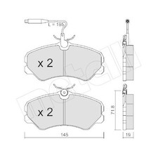 Bremsbelagsatz Scheibenbremse Metelli 22-0058-1 für Citroën Fiat Peugeot
