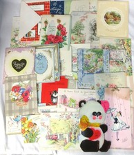 Vintage Mid Century Greeting Card Lot 40 pc and envelopes