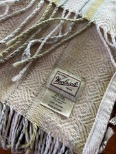 Woolrich Home Woven Striped Throw Blanket/Tablecloth with Fringe Green Neutral