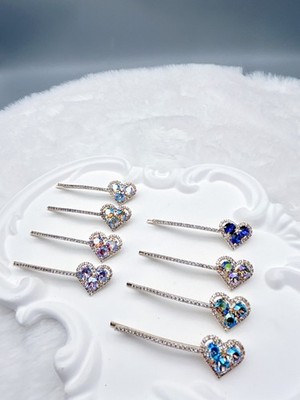 Herz Haar Clip mit Swarovski  Kristall Bobby Pin Strass Haar Pin Geschenk Neu