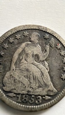 1853 With Arrows Seated Liberty Half Dime 5c Circulated Ungraded. You Grade