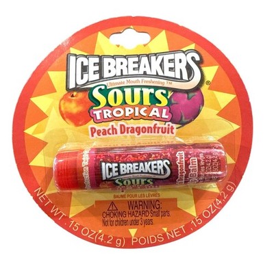 Vintage 2010 Lotta Luv Ice Breakers Sours Tropical Peach Dragonfruit Lip Balm