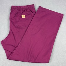 Carhartt Scrub Pants Men's L Burgundy Cargo Elastic Drawstring Medical Uniform