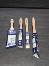 Zibra 4 Pack DIY Assorted Paint Brushes 2" Detail Round Square  Triangle