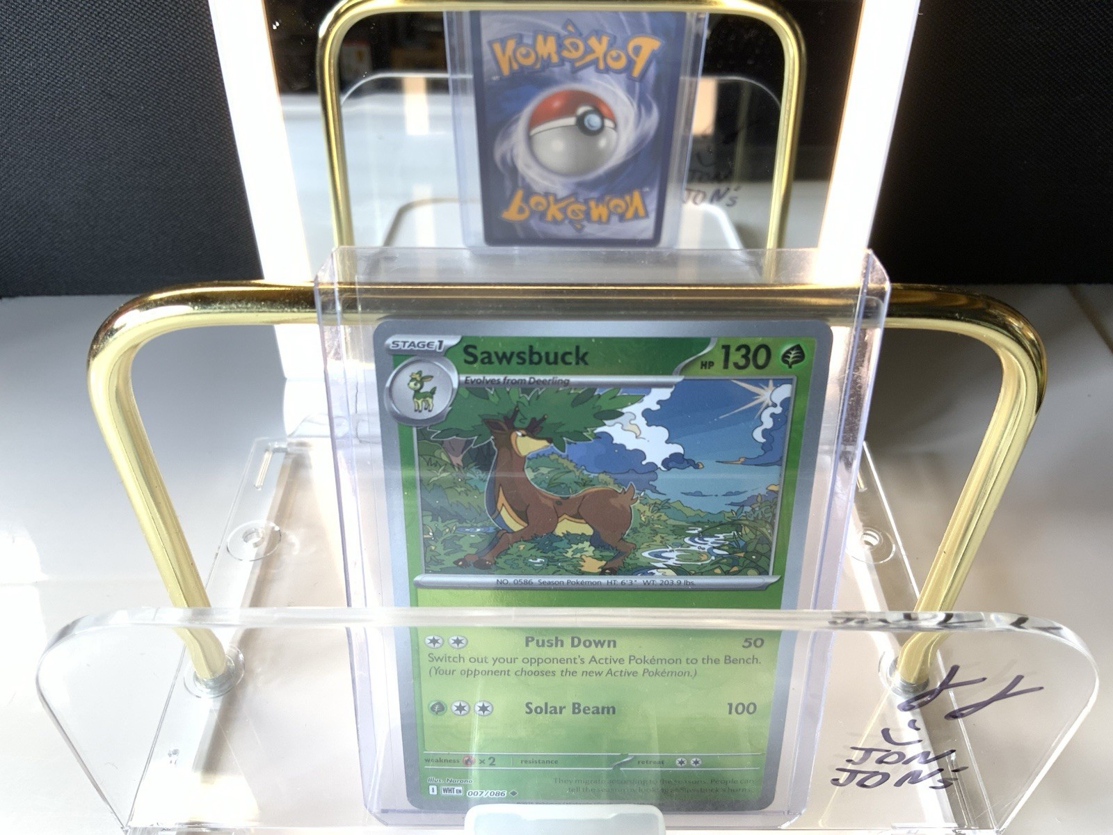 Sawsbuck #7/86 2025 Scarlet & Violet White Flare Reverse Holo Pokeball