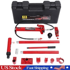 10 Ton Porta Power Kit ,Portable Hydraulic Jack Lift Ram Body Frame Repair Kit