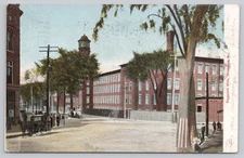 1906 Pepperell Mills Biddeford Maine Vintage Postcard Horse Car