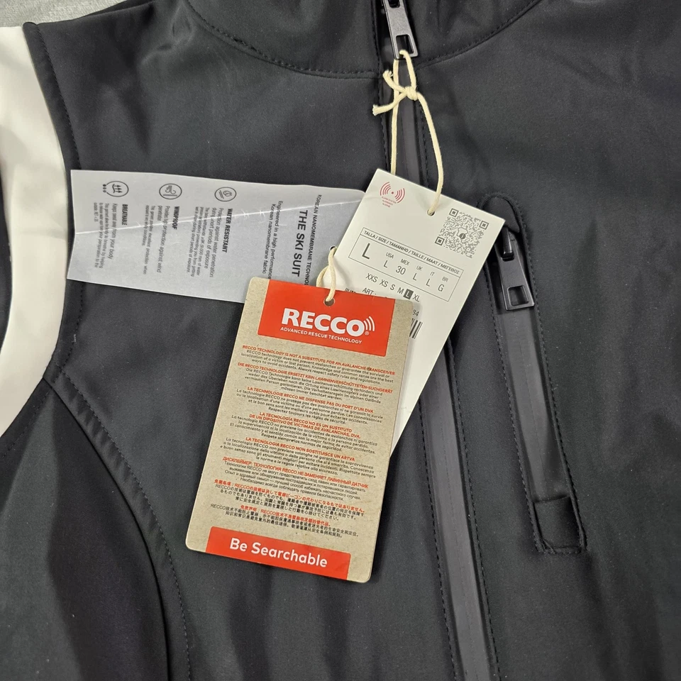 Traje de esquí de una pieza grande negro blanco RECCO con cinturón Zara Ski Collection para mujer Foto 3 de 4