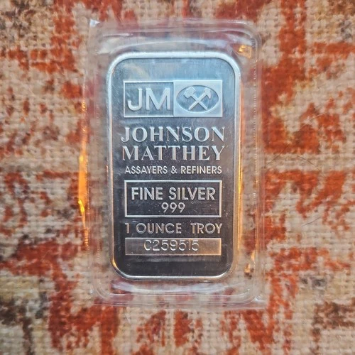 Johnson Matthey - 1 Troy Oz bar - .999 Fine Silver