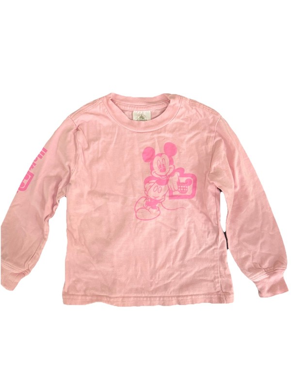 Disney Piglet Pink Mickey Mouse W/Boombox Graphic Size XS Girl Long Slv. Shirt