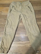 Polo Ralph Lauren Boys Jogger Pants Beige Size 6 Elastic Waist Zip Pockets
