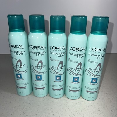 Case Of 5 L'Oreal Extraordinary Clay Dry Shampoo - Clay in a Spray - 4 oz Each