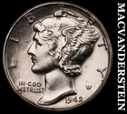 1942-D Mercury Dime- Full Split Bands Choice Gem Brilliant Unc++++ Luster #i2024