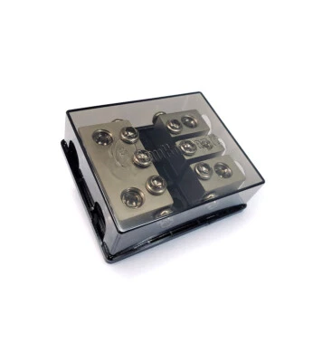 KnuKonceptz Bassik 3 Way 0 Gauge to 0 - 4 Gauge Mini ANL Fuse Block w Fuses