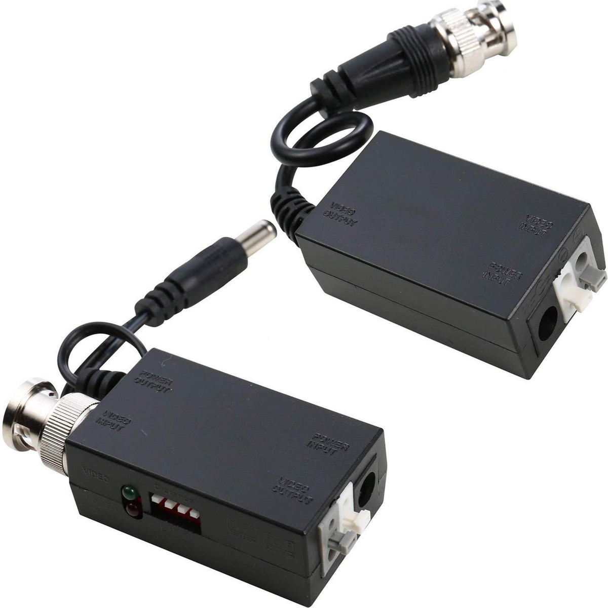 DC12V 1-CH Active UTP Video Receiver and Transmitter Balun BNC Male