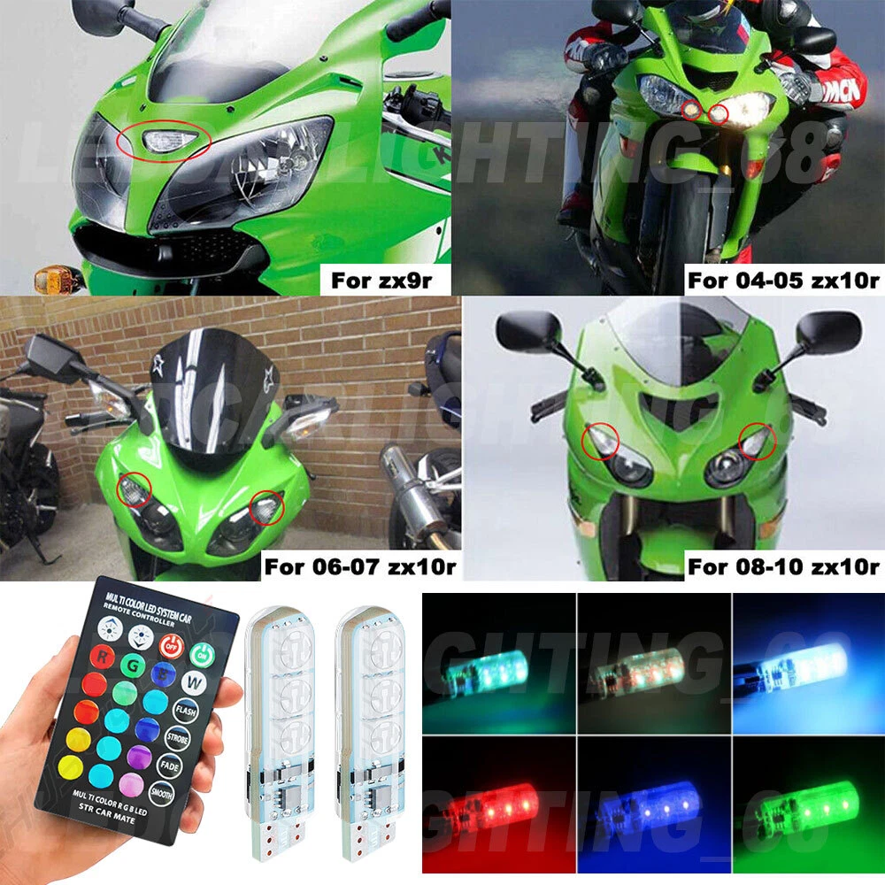 For 2000 2010 Kawasaki zx10r KRT PRO 1000 LED Bulbs Pilot Park Light T10 194
