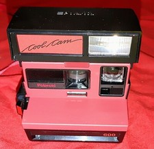 Vintage Polaroid COOL CAM 600 Red Black Instant Film Camera Red Lights Up