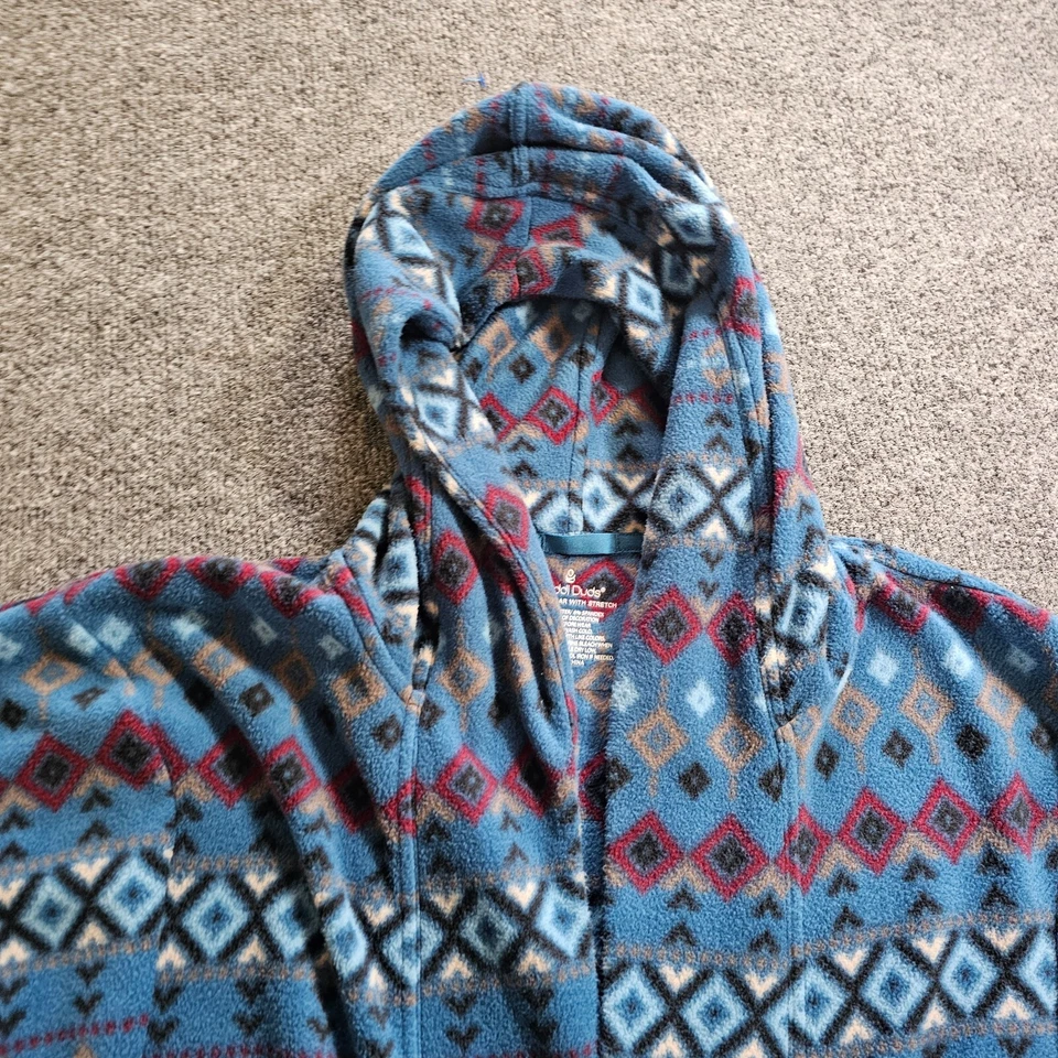 Suéter Cuddl Duds Mujer Medio Azul Polar Suroeste Sudadera con Capucha Cárdigan Informal Foto 2 de 4