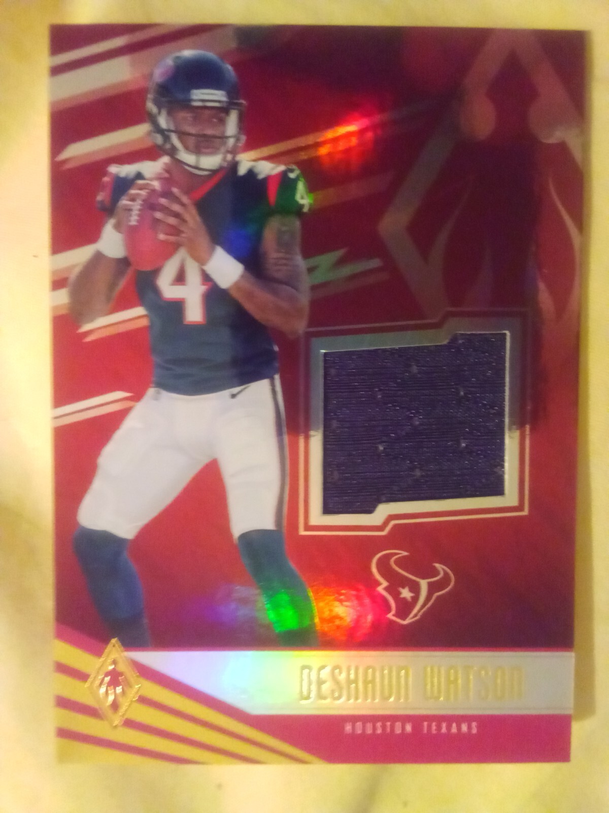 2017 Panini Phoenix Deshaun Watson Rookie Jersey Patch Red RC #26/79