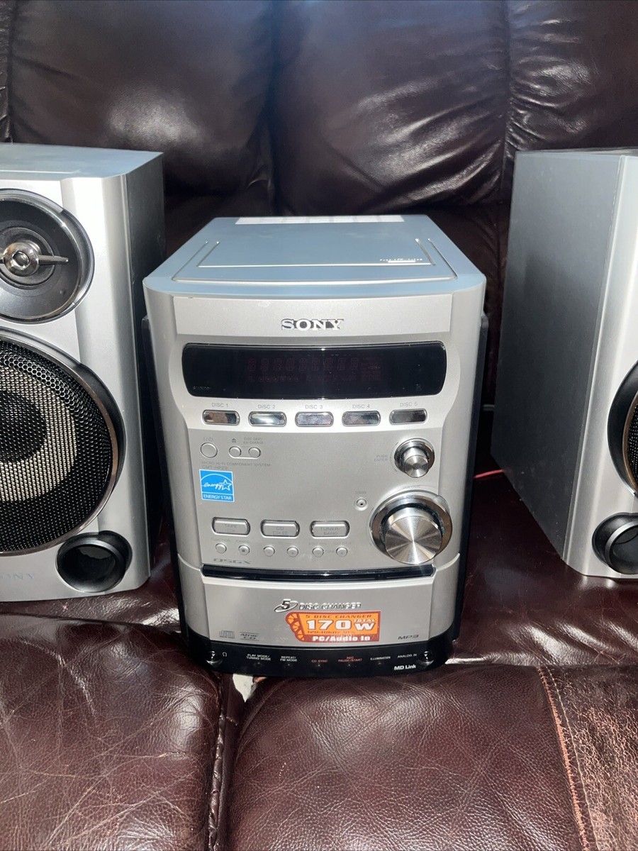 Sony CMT-HPZ9 Micro Hi-Fi System 5 Disc Changer Cassette AM/FM