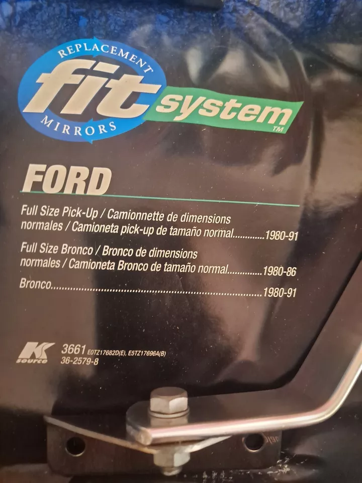 Espejo retrovisor de repuesto K Source H3661 para Ford Bronco 80-91 y camioneta tamaño completo Foto 2 de 3