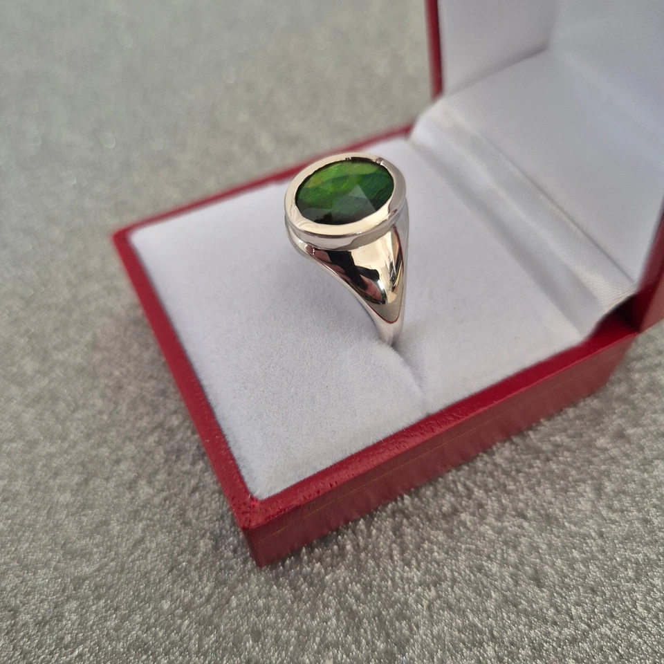 Anillo Ammolita Canadiense en Platino sobre Plata de Ley M Foto 3 de 4