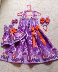 New Handmade Red Shopkins Dress Toddler/Girls 2T-9/10 Doll Dress,Bow Bracelet