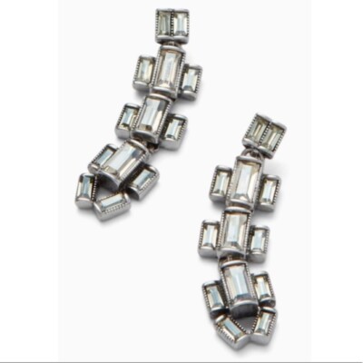 Stella & Dot Hatley Baguette Ohrringe - Silber
