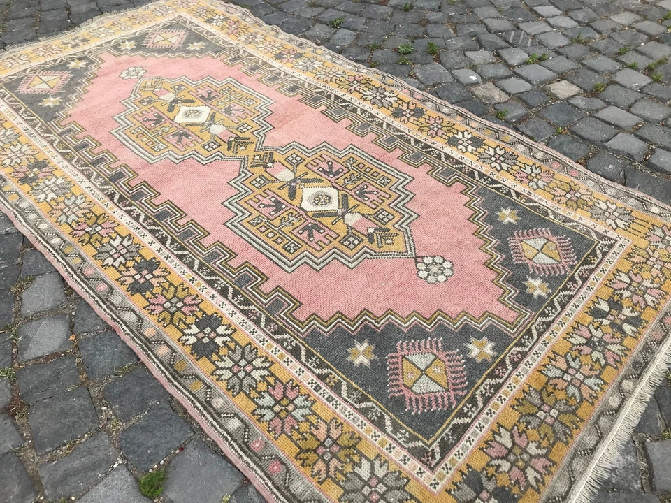 Turkish Antique rug Bohemian Area rug Oushak rug Vintage Rug Handmade Wool rug - Image 2 of 4