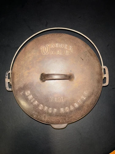 Vintage Wagner Ware Cast Iron Drip Drop Roaster No. 10 1270 B W/ Trivet RARE