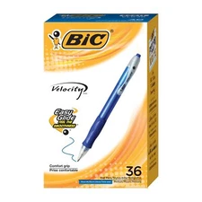BIC Velocity Retractable Blue Ballpoint Pens 36 Count Medium Point 1.0mm