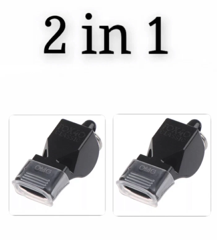 Fox 40 Classic CMG Finger Grip Whistle - Black Official Referee Coach Whistle With Cushioned Mouth Grip