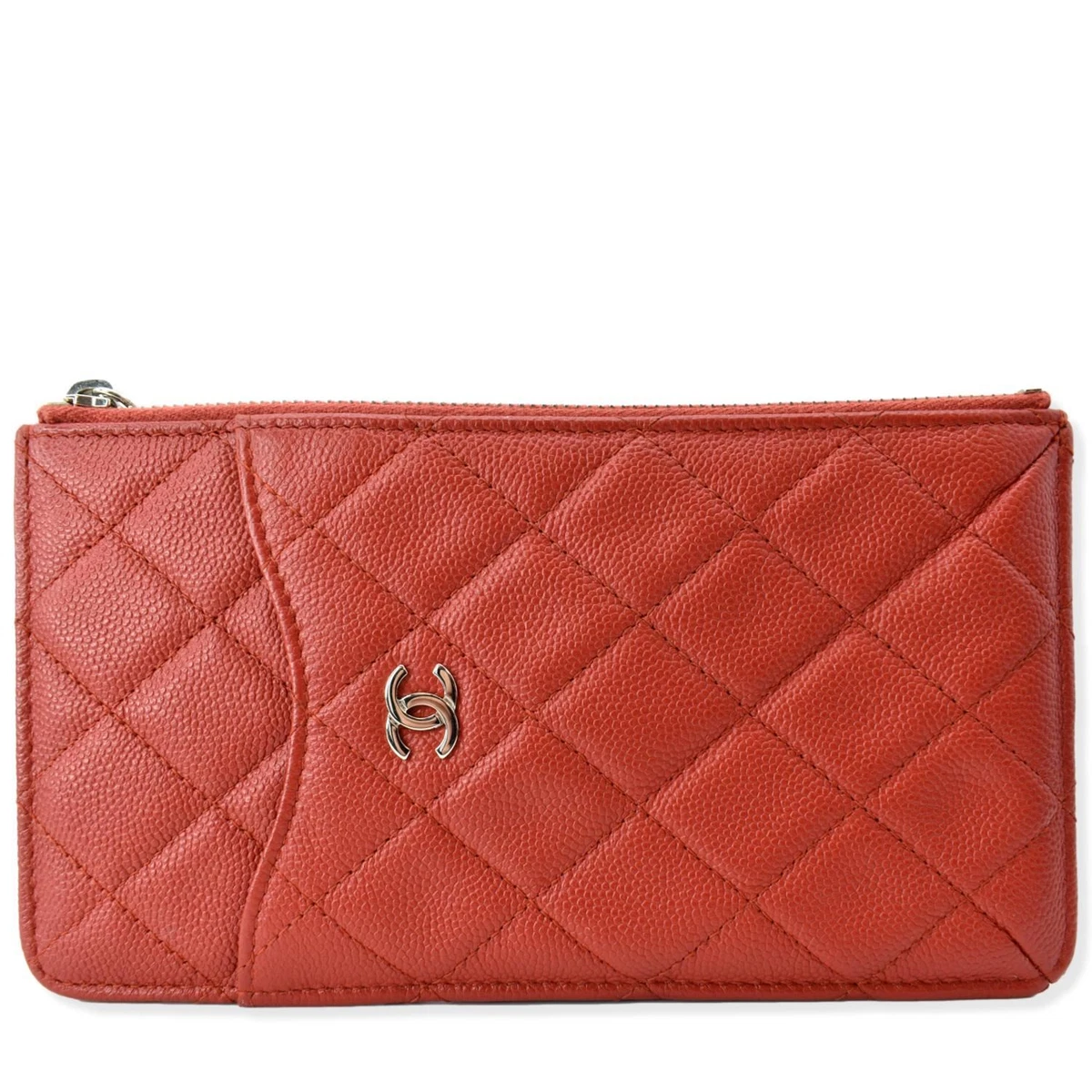 chanel red wallet leather