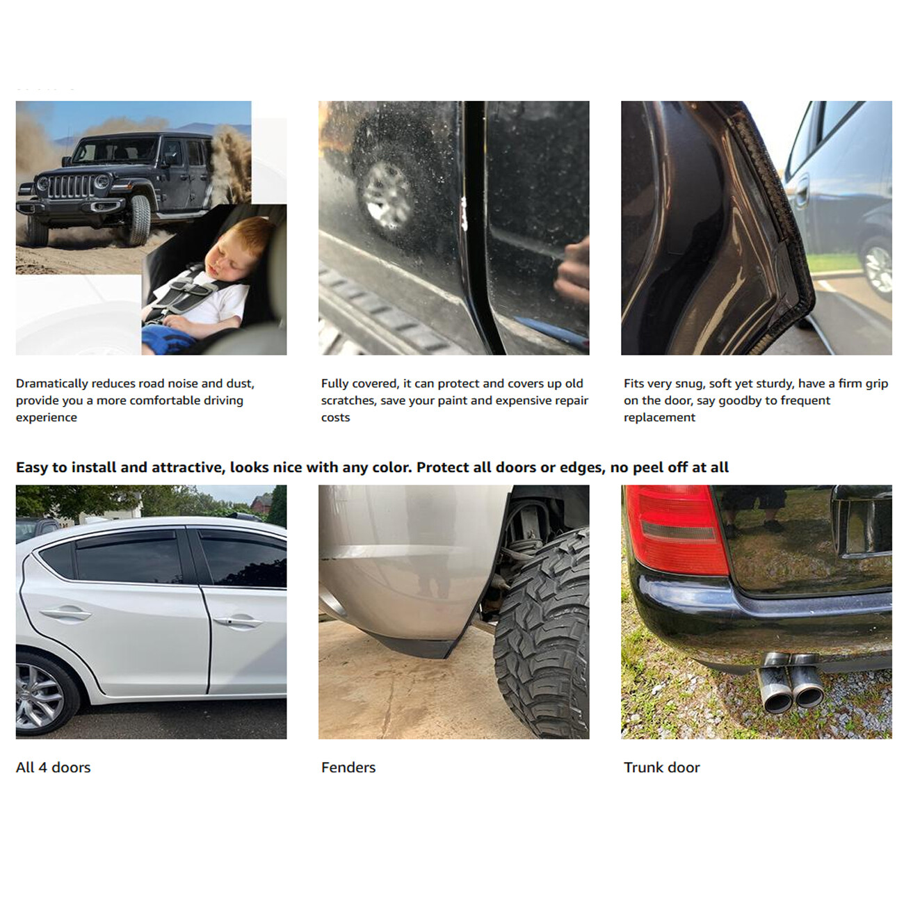 Rubber Seal Strip Edge Trim, Car Doors Hood Bumper Body AntiRub/Noise