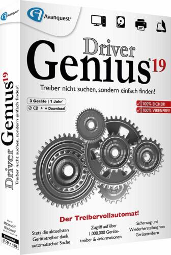 DriverGenius 19 Driver Genius Download Lizenz f. 3 PC EAN 4023126120380 - Bild 1 von 1