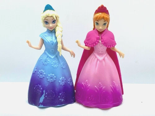 Disney Princess Frozen Elsa Anna Polly Pocket Dolls Magiclip Magi clip Dress #F2