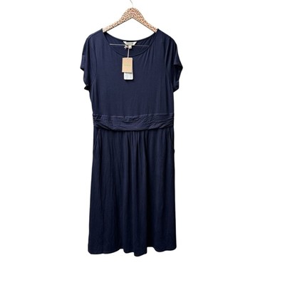 NEW Boden Amelie Jersey Short Sleeve Mini Dress Navy Blue 14L Long Tall NWT