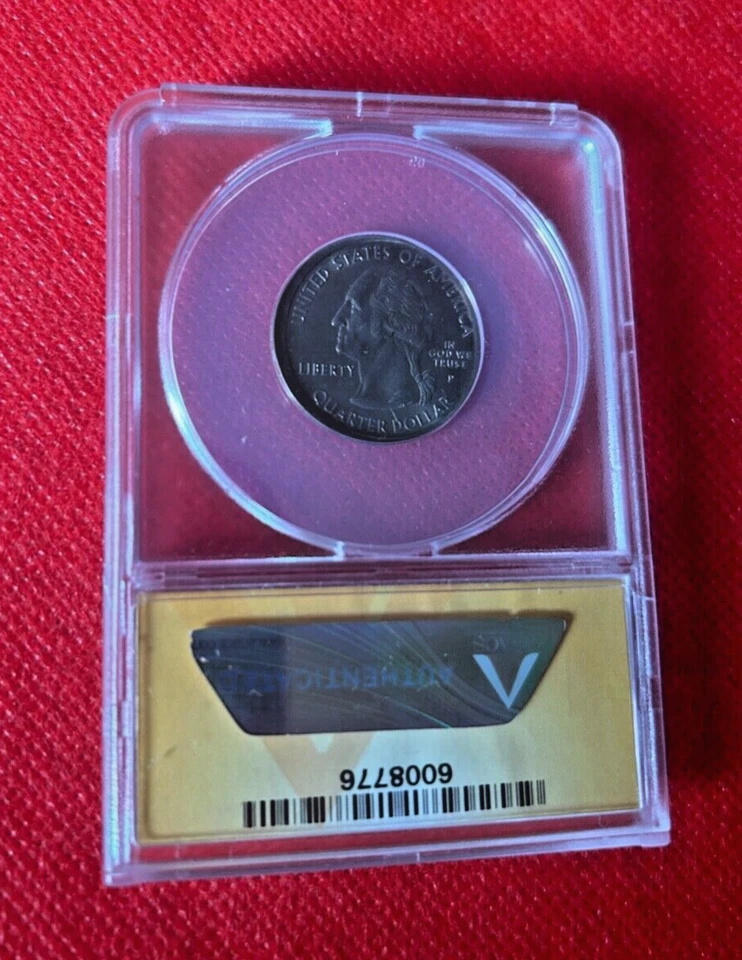 2000P 25 CENTS MINT ERROR STRUCK 5% OFF CENTER ANACS MS 64 AT K-3:00 - Image 2 of 2