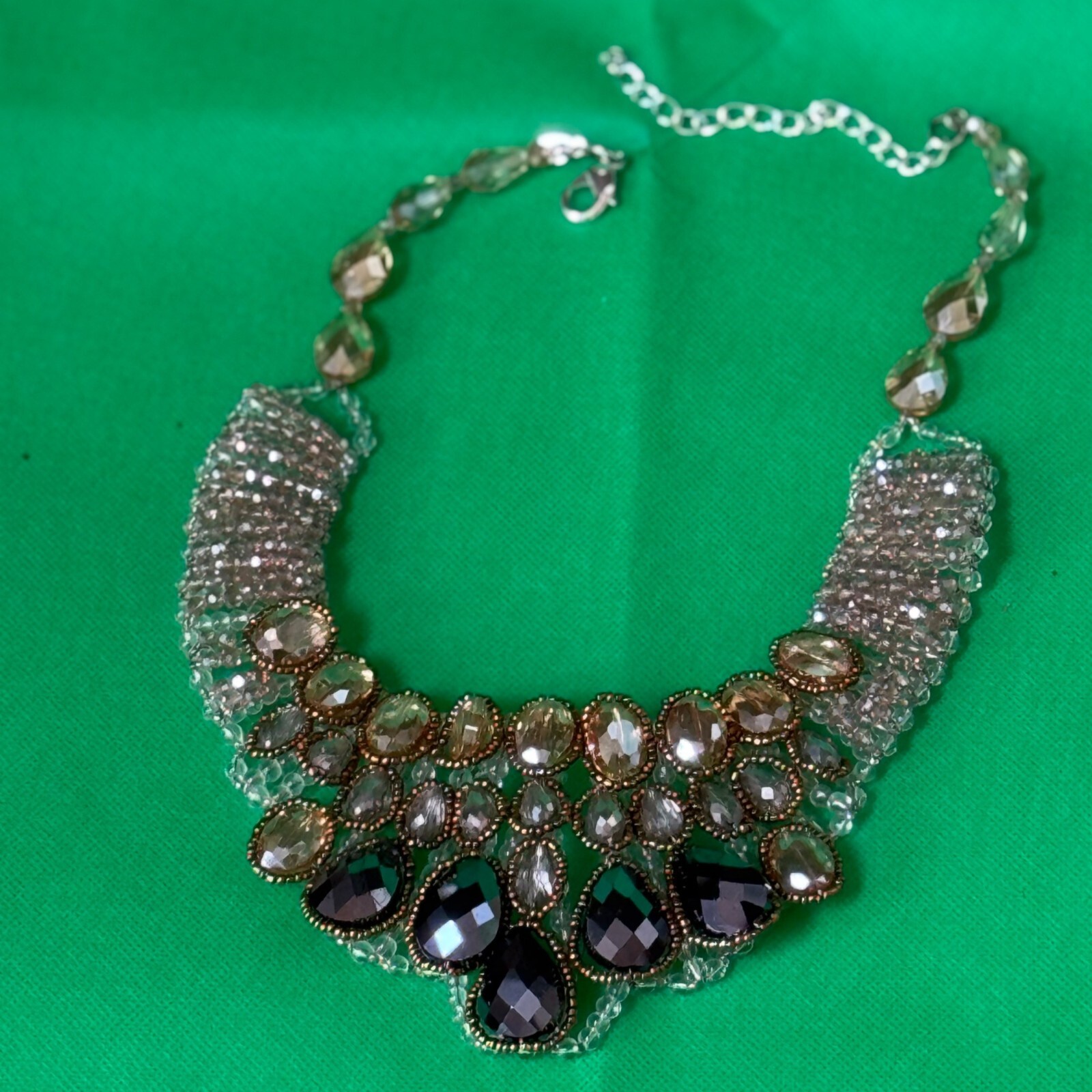 CHICO'S Statement Necklace Neutral Colored Rhines… - image 5