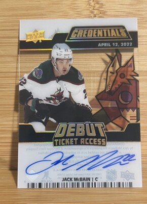 2022-23 Upper Deck Credentials Debut Ticket Access Acetate AUTO Jack McBain /99