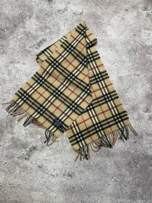 BURBERRY CASHMERE 100% マフラー　ノバチェック　ビンテージ バーバリーカシミヤ100%ノバチェックマフラーBurberryカシミアストール