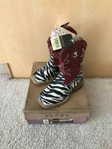 roper zebra glitter boots