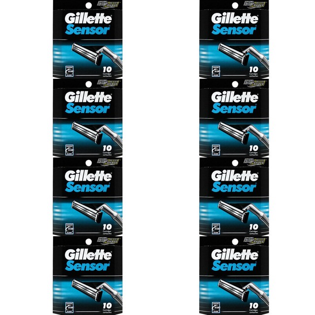 Gillette Sensor Razor Blade Refills, 80 Cartridges eBay