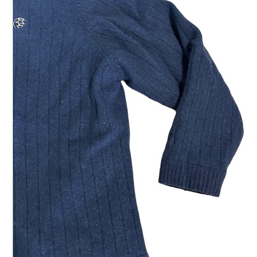 Adidas 100 Wool Sweater Men Size XL Blue Long Sleeve 1/4 Zip Pullover Mesh Lined - Picture 4 of 12