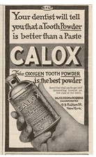 1918 CALOX Tooth Powder McKesson & Robbins Vintage Print Ad