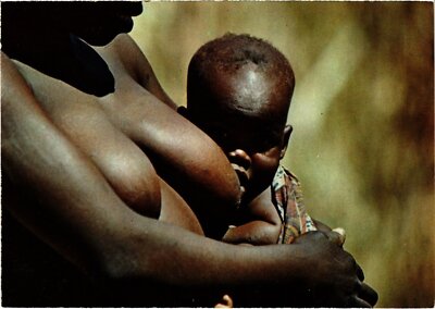PC KOZA COLLAR MATAKAM TRIBE CAMEROON ETHNIC NUDE MODERN POSTCARD (a37339)