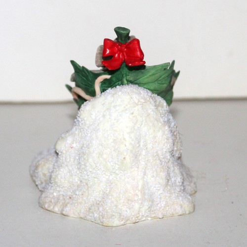 Vintage Silvestri Charming Tails figurine Mice Snow Winter sled mouse leaf - Picture 4 of 11