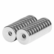 1/2 x 1/8 Inch Neodymium Rare Earth Countersunk Ring Magnets N42 (20 Pack)