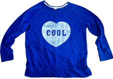 Old Navy Blue Sweater - Heart - Cool - Girl's Size XL 14 - Be Cool